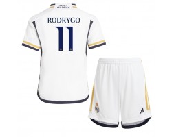 Real Madrid Rodrygo Goes #11 Hemmaställ Barn 2023-24 Kortärmad (+ Korta byxor)